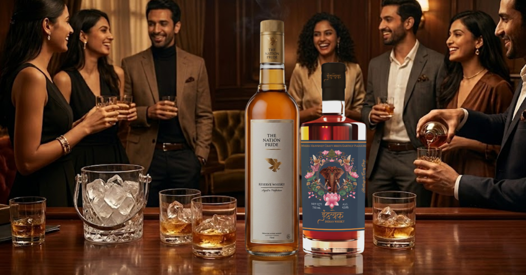 Premium whisky brand by Grihy showcased with elegant bottle and whisky glass
