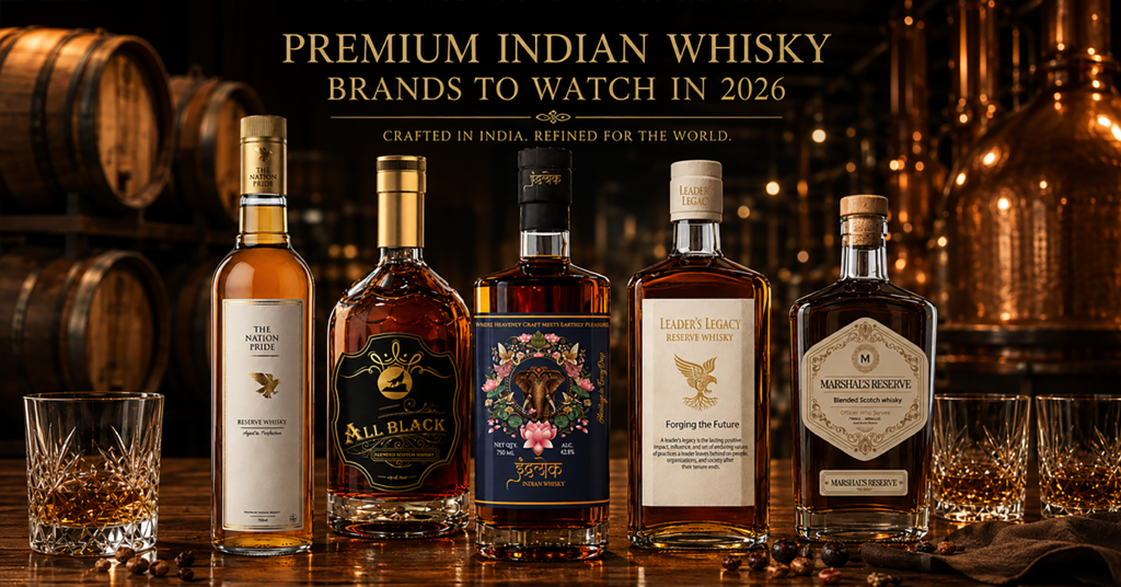 Indian whisky brands by Grihy offering premium whisky experience in India