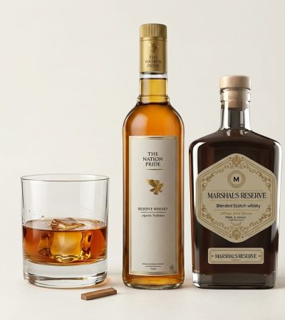 Grihy Whiskies collection featuring premium whisky bottles with elegant packaging